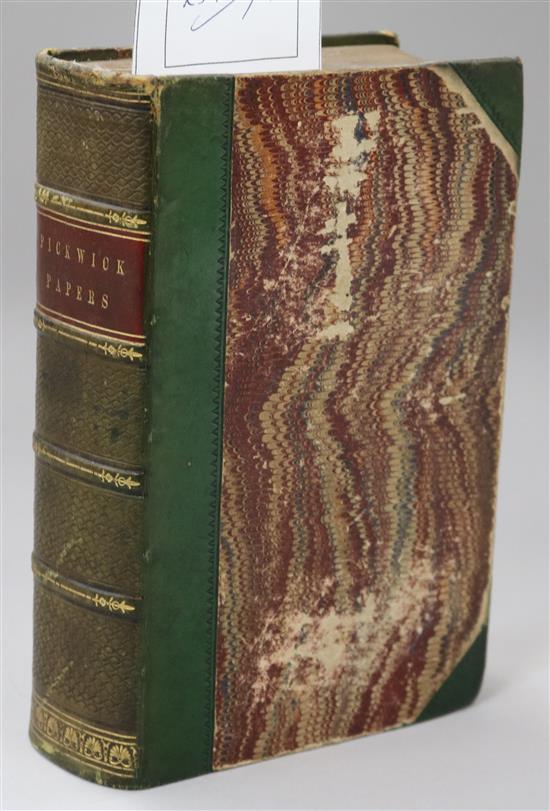 Dickens, Charles - The Posthumous Papers of the Pickwick Club 2 vols in 1, 8vo, quarter calf, London 1861